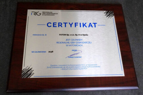 Certyfikat RIG Katowice