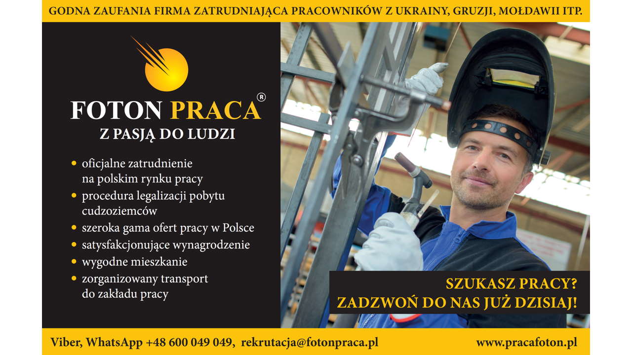 FOTON PRACA Polska - Oferta pracy z zakwaterowaniem dla pracowników z Europy Wschodniej